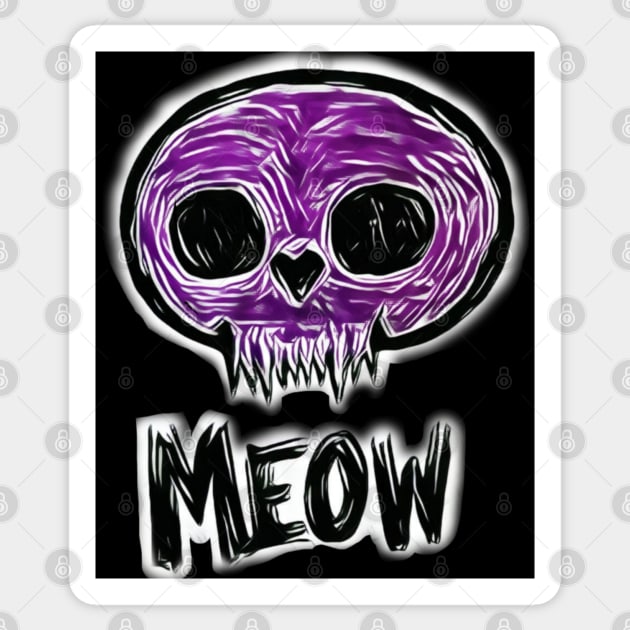 Kitty Skull Meow Sticker by Mishi